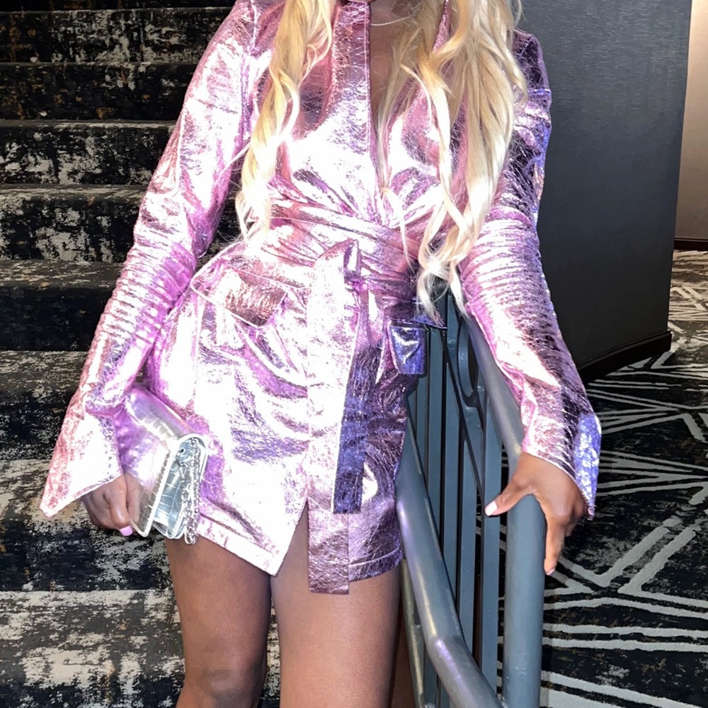 Matallic suit dress WORN ONCE - Picture 2 of 2
